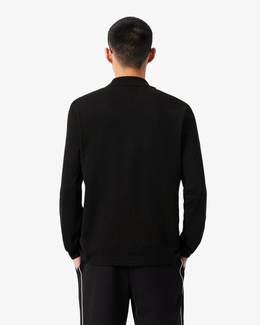 Lacoste Black Original.12.12 Long Sleeve Cotton Polo Shirt for men