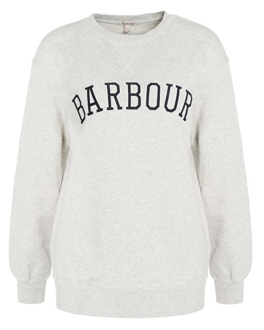 Barbour White Northumberland Drop Shoulder Sweatshirt