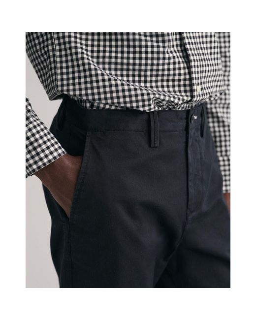Gant Blue Regular Fit Twill Chinos for men