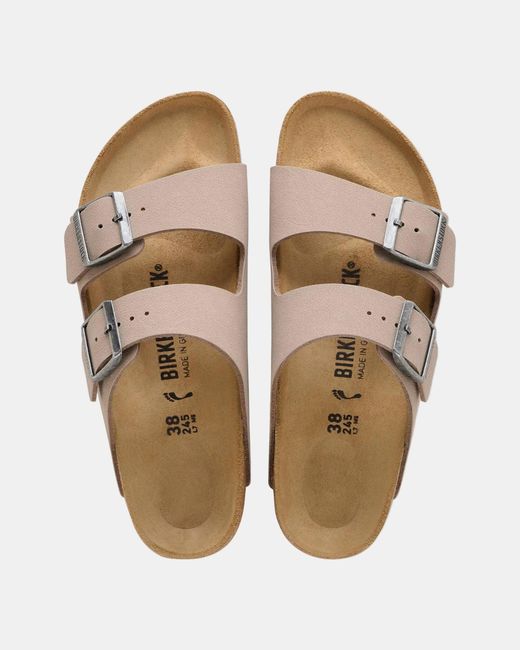 Birkenstock White Arizona Birko-Flor Nubuck Sandals