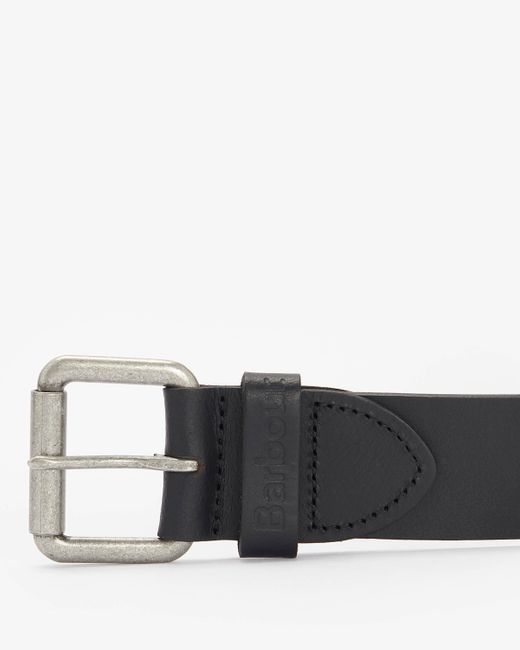 Barbour Black Allanton Leather Belt for men