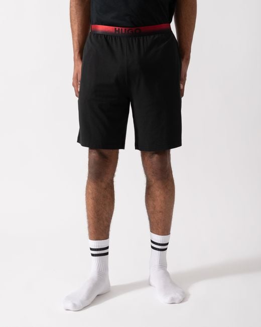 HUGO Black Ray Gradient-Waistband Pyjama Shorts for men