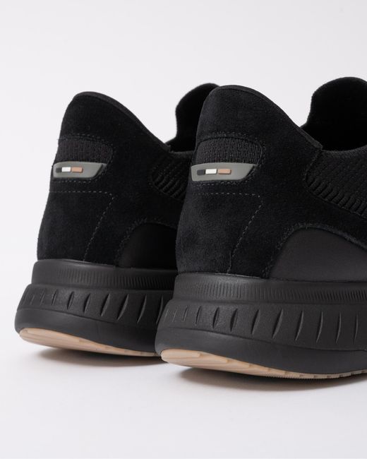 Boss Black Titanium Slip-on Knit Trainers for men