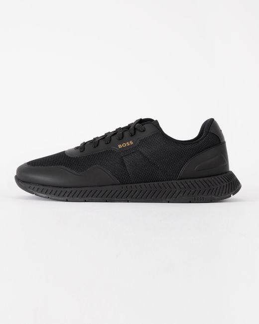 Boss Black Ttnm Mesh Trainers With Smooth Trims for men