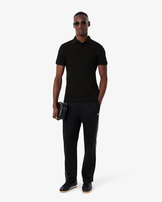 Lacoste Black Smart Paris Stretch Cotton Polo Shirt for men