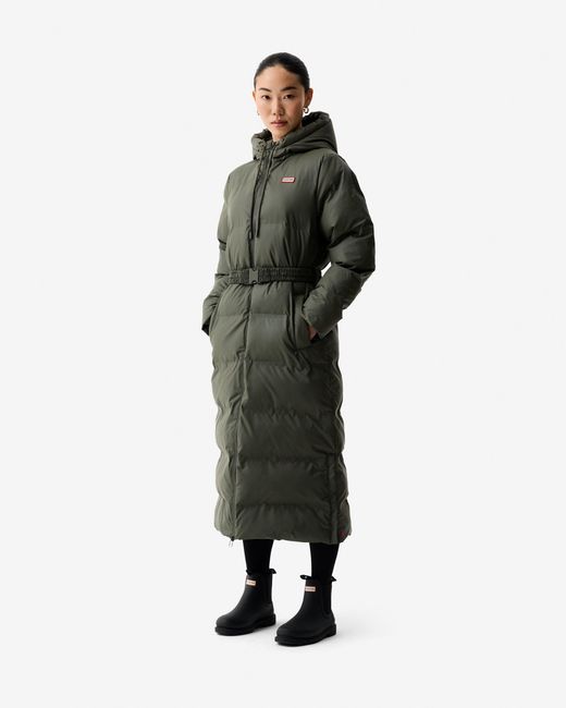 Hunter Black Hutchison Pu Coated Long Puffer Jacket