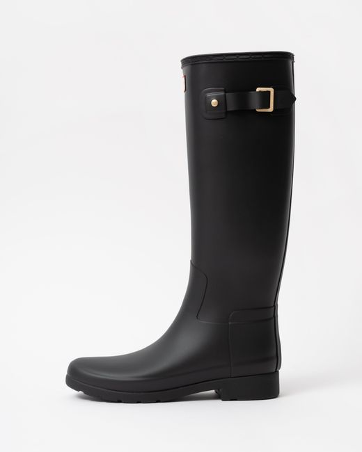Hunter Black Refined Trim Tall Boot
