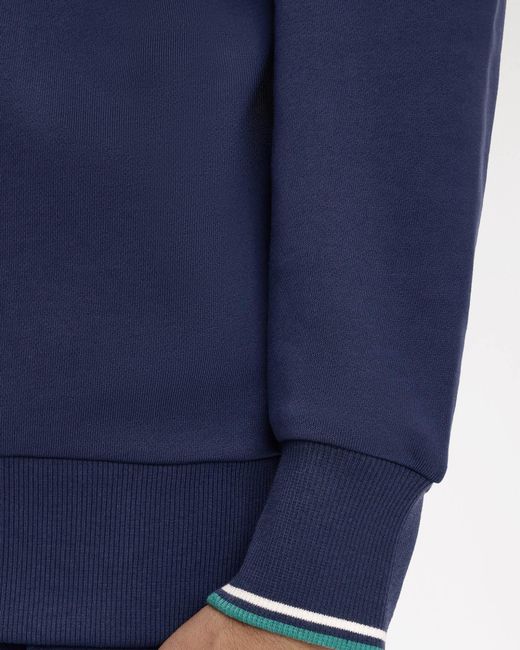 Fred Perry Blue Half Zip Sweatshirt for men