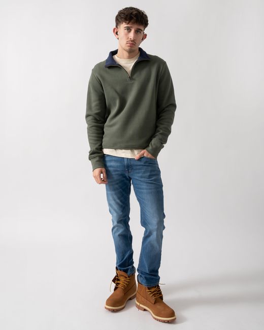 Joules Green Alistair 1/4 Zip Sweatshirt for men