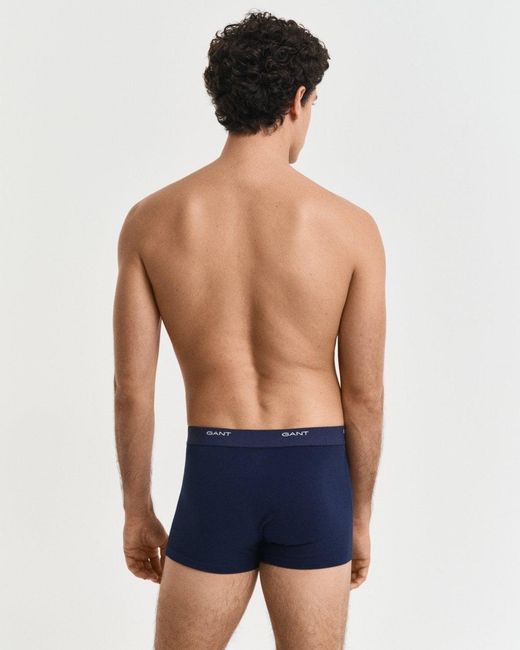 Gant Blue 3-pack Core Trunks With Logo Waistband for men