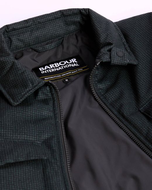 Barbour Black Check Distill Quilted Jacket for men