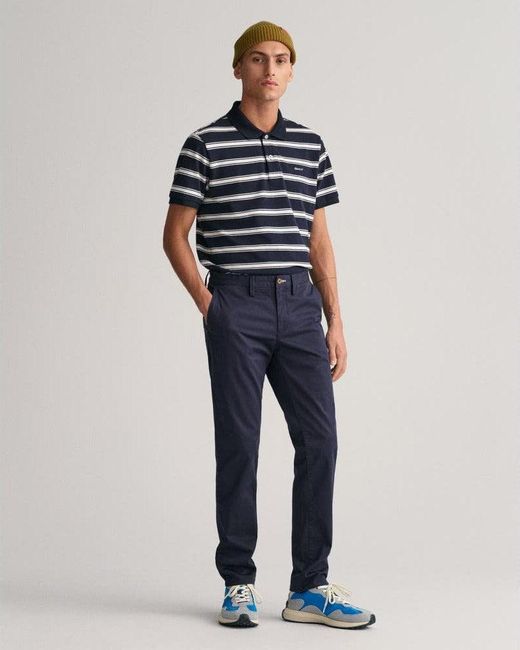 Gant Blue Slim Fit Twill Chinos for men