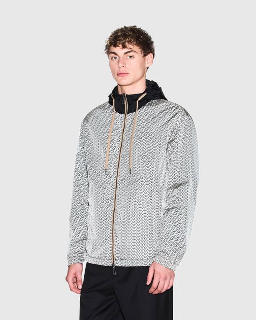 ARMANI EXCHANGE Gray Ax Pattern Reversible Jacket for men