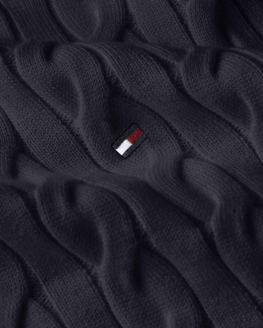 Tommy Hilfiger Blue Classic Cable Crew Jumper for men