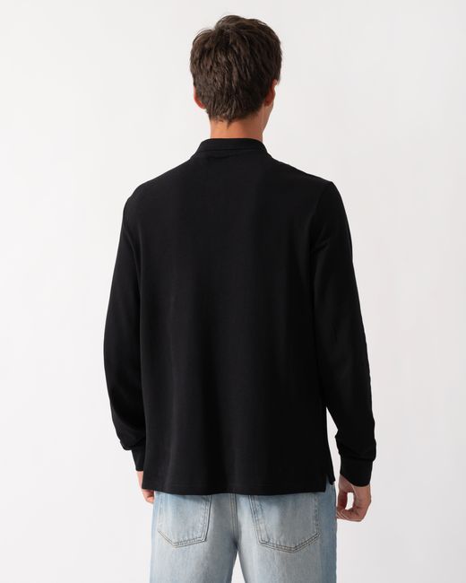 Paul Smith Black Ps Long Sleeve Plain Polo Shirt With Zebra Logo for men
