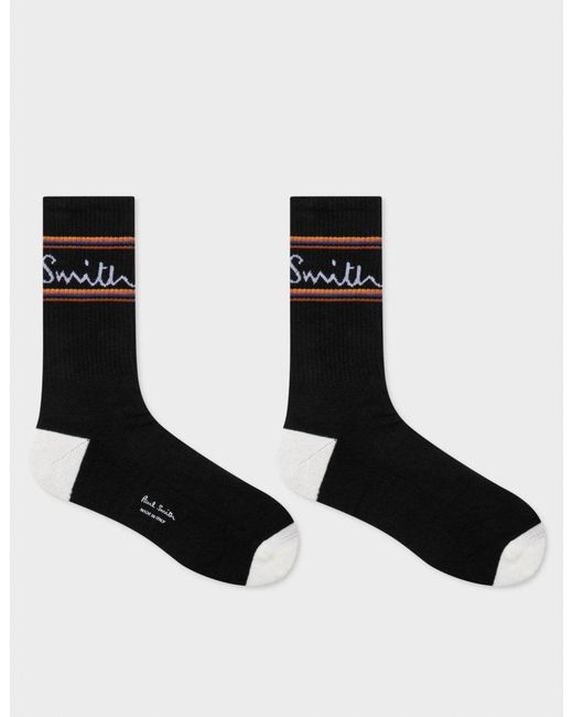 Paul Smith Black 3-Pack Sports Socks for men