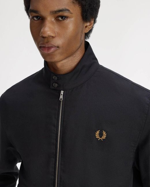 Fred Perry Blue Twill Harrington Jacket for men