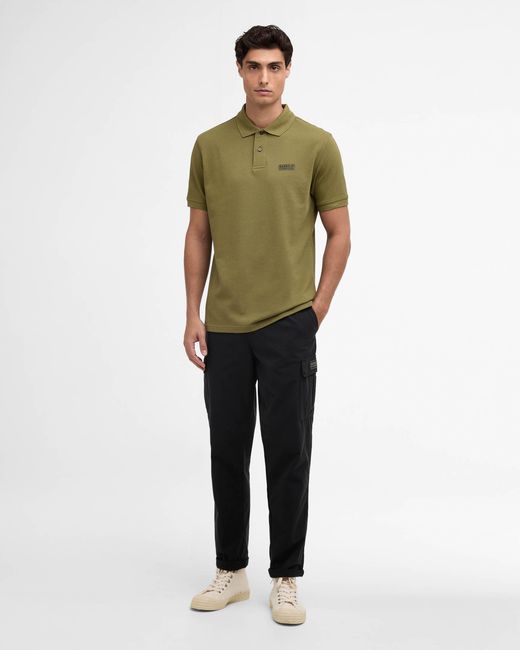 Barbour Green Essential Short Sleeve Polo for men