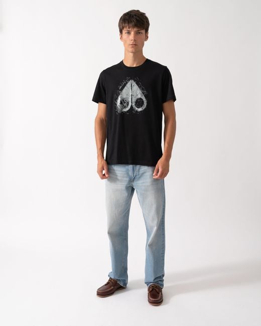 Moose Knuckles Black Icebreak Logo T-Shirt for men