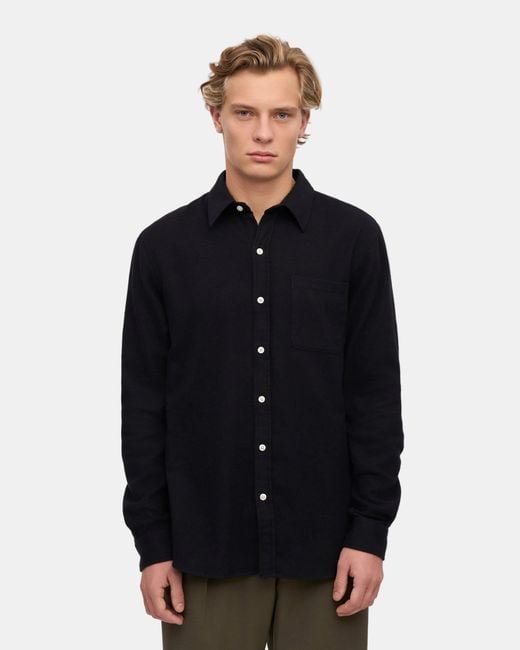 COLORFUL STANDARD Black Organic Flannel Shirt for men