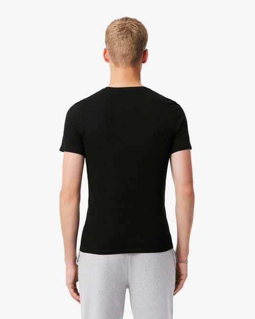 Lacoste Black 3-Pack Plain T-Shirts for men