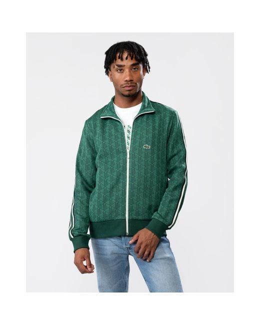 Lacoste Paris Monogram Tracksuit Jacket in Green for Men | Lyst