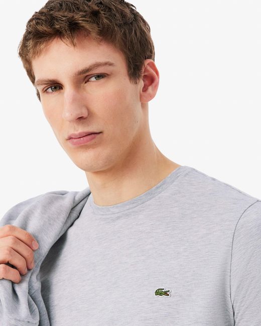 Lacoste Gray Crew Neck Pima Cotton Jersey T-Shirt Size: S for men