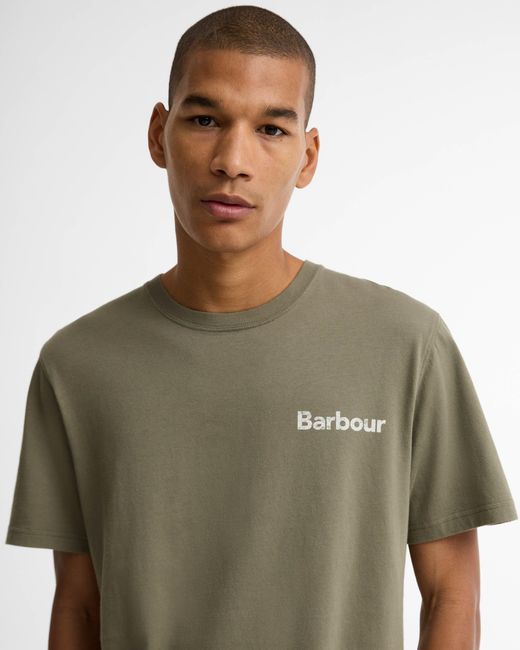 Barbour Green Dearham Tailored Graphic T-Shirt for men
