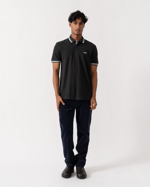 Boss Black Paddy Cotton-Piqué Polo Shirt With Contrast Logo for men