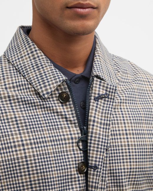 Barbour Gray Check Rokig Waterproof Mac for men