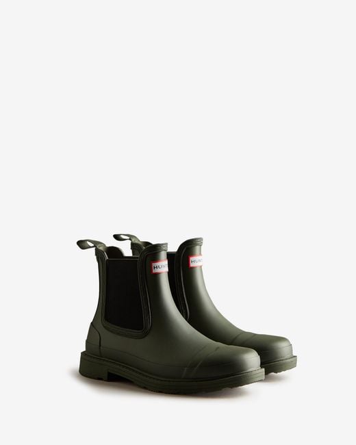 Hunter Black Commando Chelsea Boot