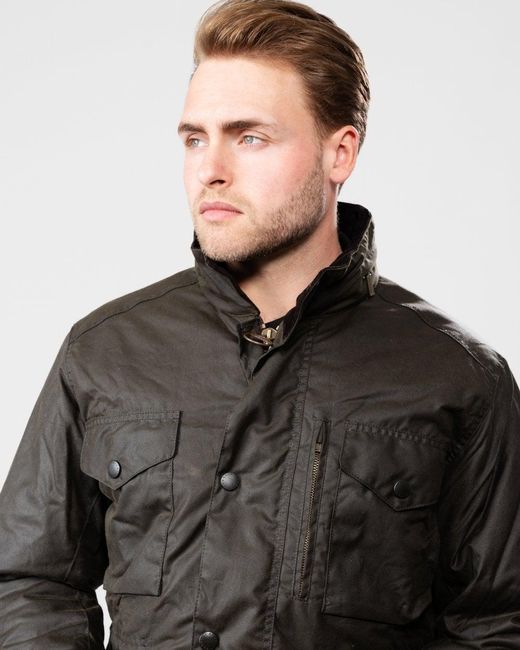 Barbour Black Sapper Wax Jacket /Classic, Size: L for men