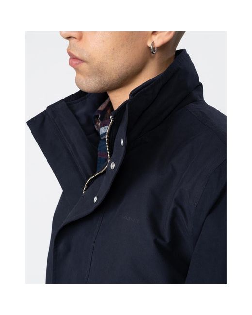 GANT Concealed Hood Double Jacket in Blue for Men | Lyst