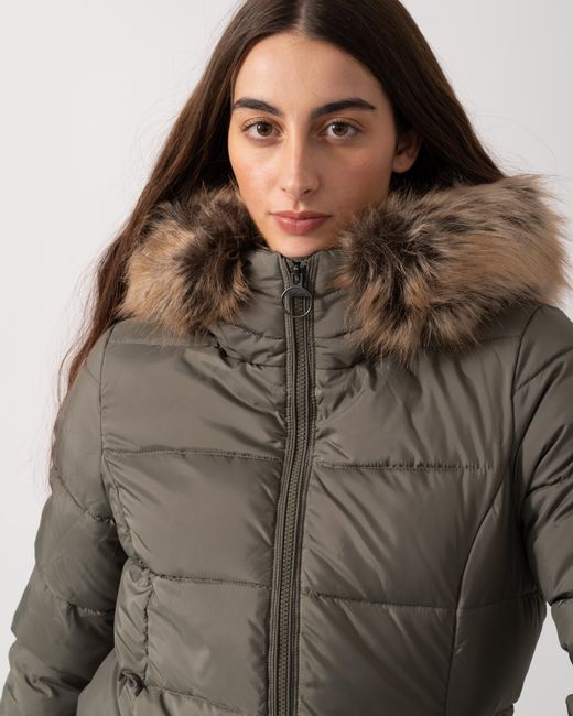 Barbour Natural Rosoman Long Puffer Jacket