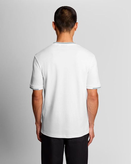 Lyle & Scott White Fine Tipped T-Shirt for men