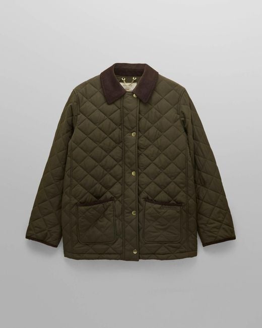 Joules Green Highgrove Showerproof Diamond Quilted Jacket