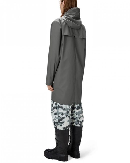 Rains Gray Long Jacket