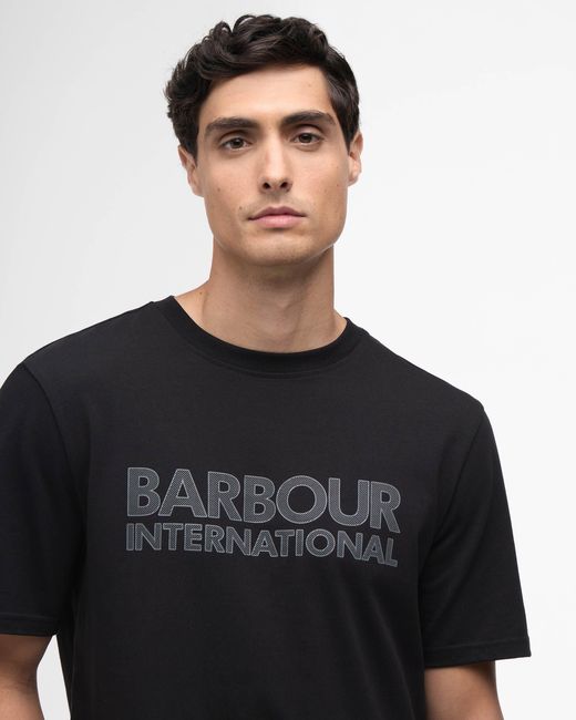 Barbour Black Essential Graphic T-Shirt for men