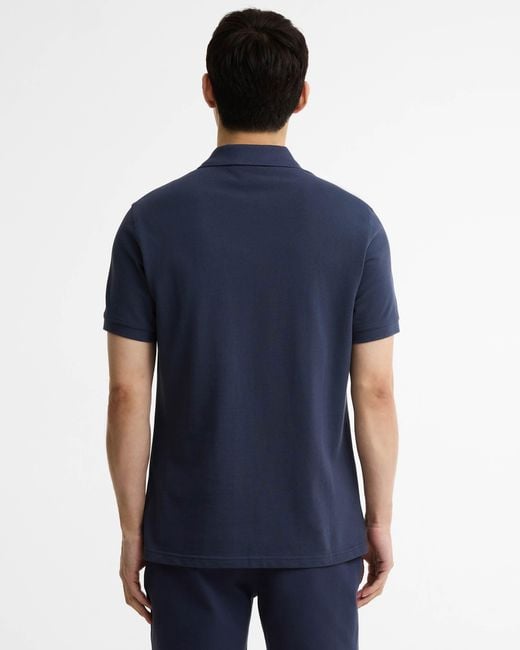 Barbour Blue Essential Short Sleeve Polo for men