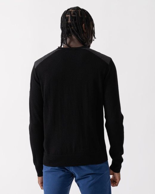 Belstaff Black Kerrigan Merino Wool Crew Neck Jumper for men