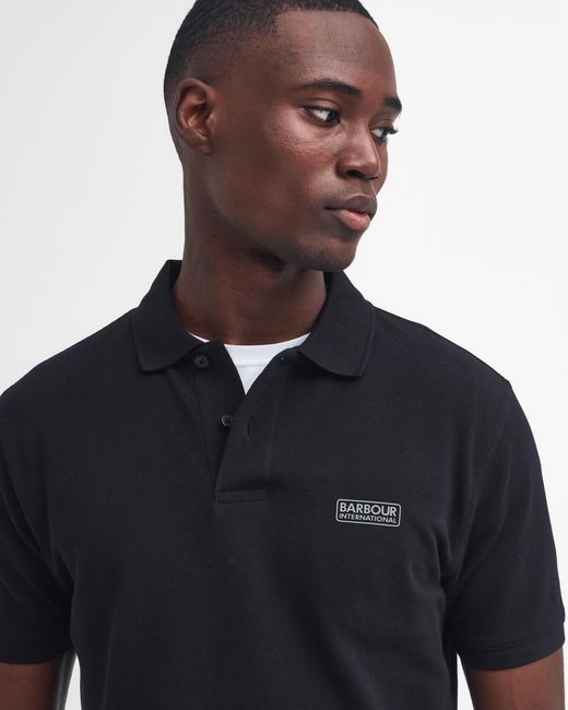 Barbour Blue Essential Short Sleeve Polo for men