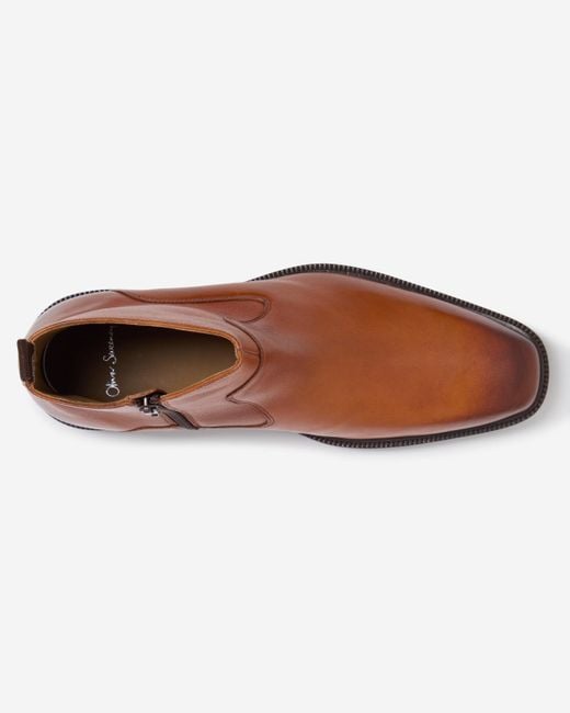 Oliver Sweeney White Swanley Milled Calf Leather Zip Boots for men