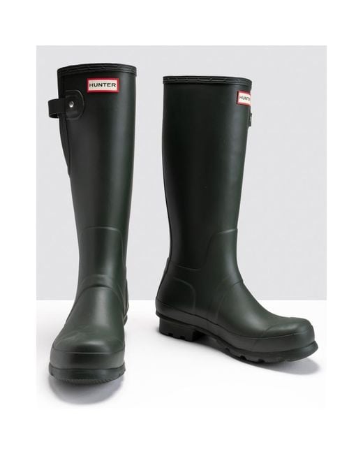 HUNTER Rubber Original Side Adjustable Wellington Boots in Dark Olive  (Green) for Men | Lyst