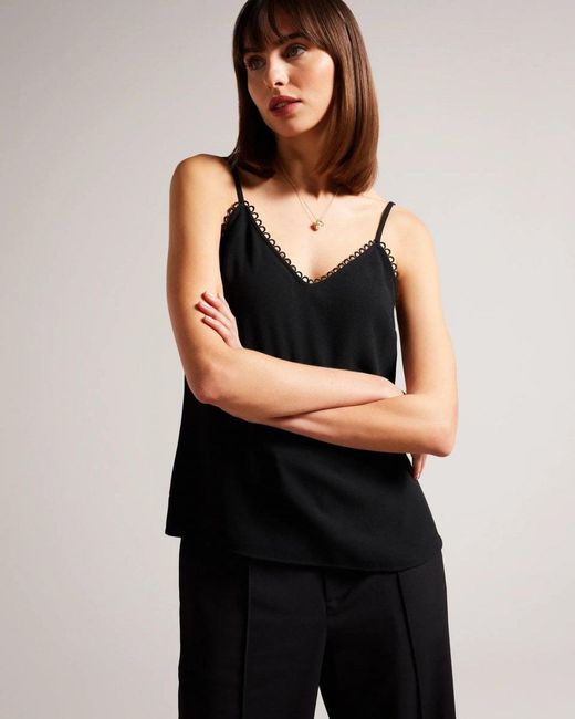 Ted Baker Black Andreno Strappy Cami With Looped Trims