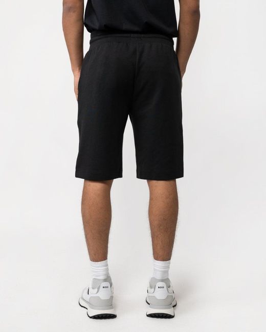 HUGO Black Logo Badge Loungewear Shorts for men