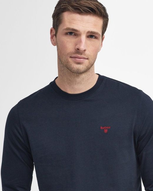 Barbour Blue Sports Long Sleeve T-Shirt for men