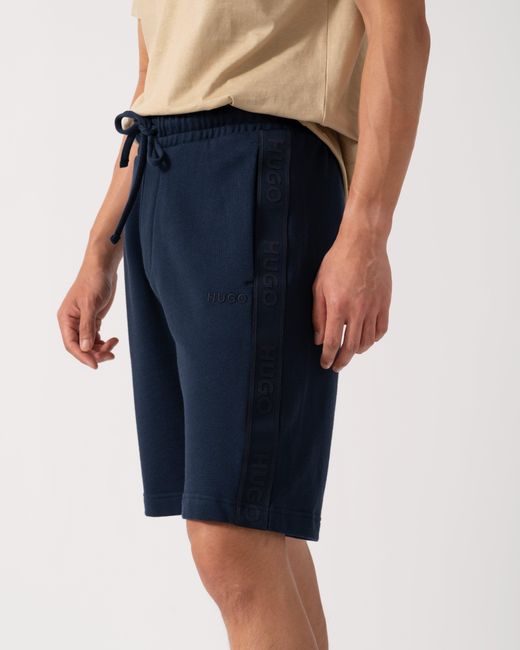 HUGO Blue Liam Shorts With Logo Tape for men