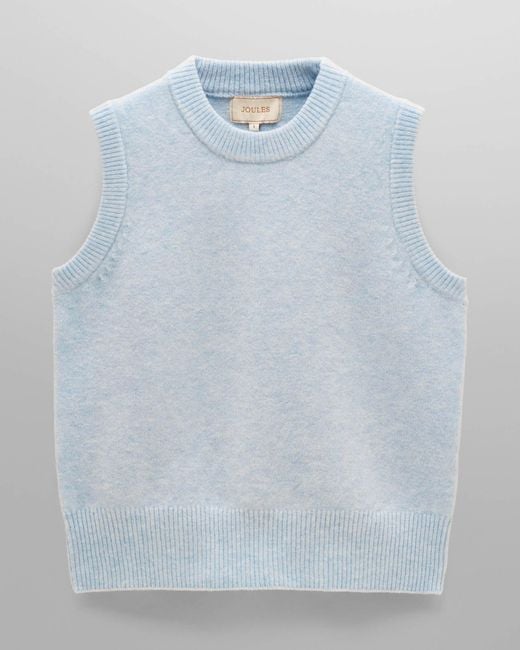 Joules Blue Holly Crew Neck Knit Tank Top