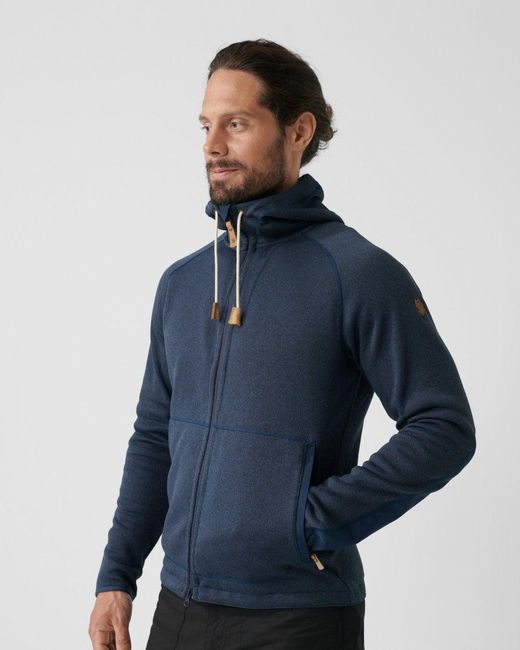 Fjallraven Blue Ovik Fleece Hoodie for men