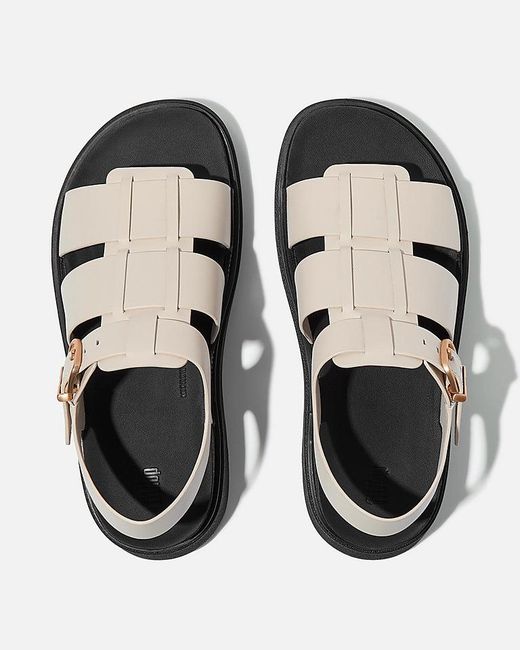 Fitflop White Gen-Ff Leather Fisherman Sandals